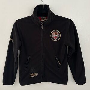 Kids Ed Hardy Black Jacket with Embroidered Tiger Patch